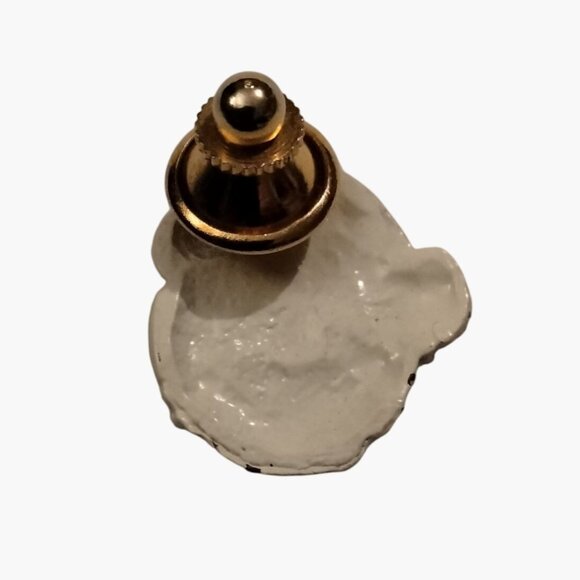 Red White Christmas Stocking Gift Card Holder Ornament Vintage Santa Lapel Pin - Picture 7 of 7